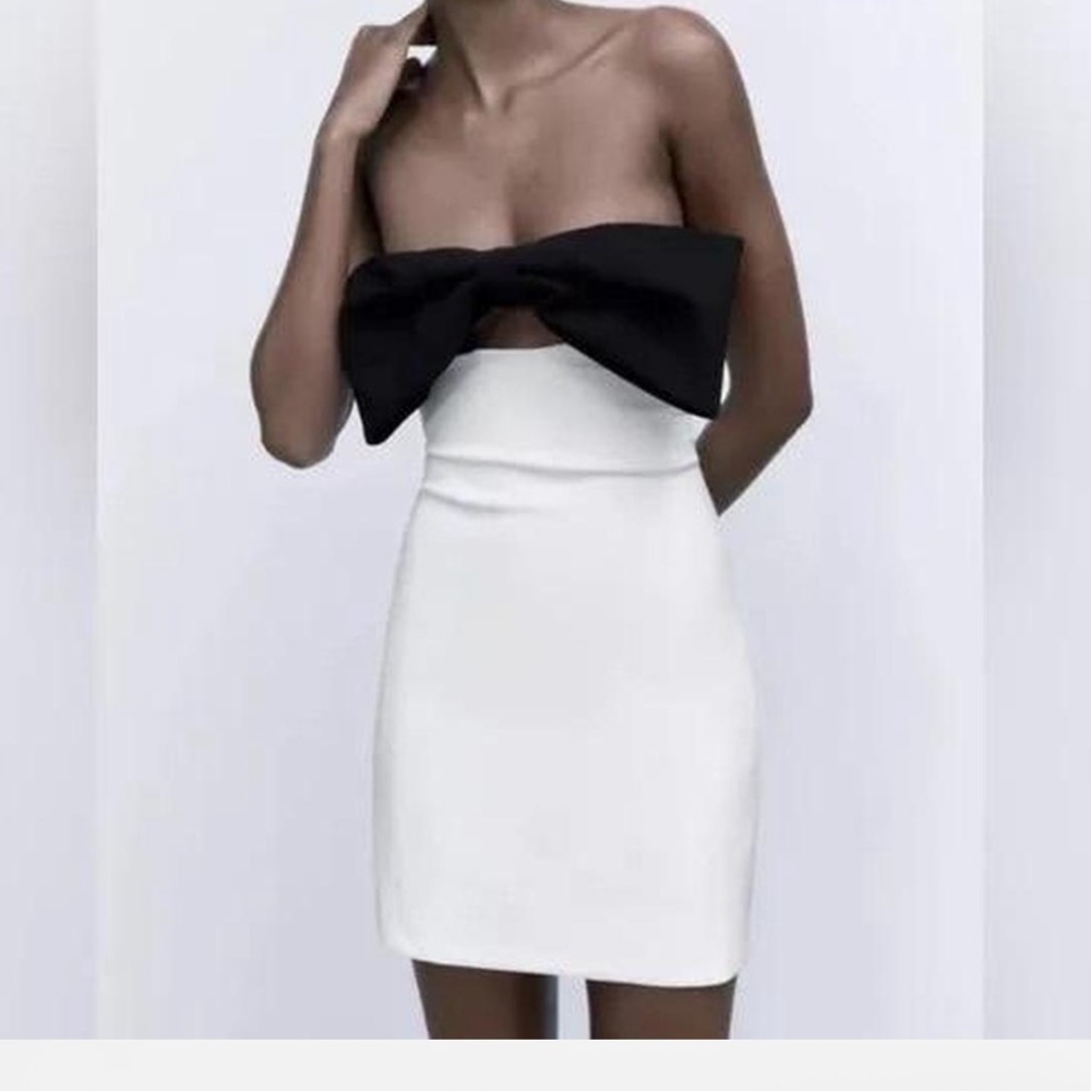 ZARA Strapless Bow Dress